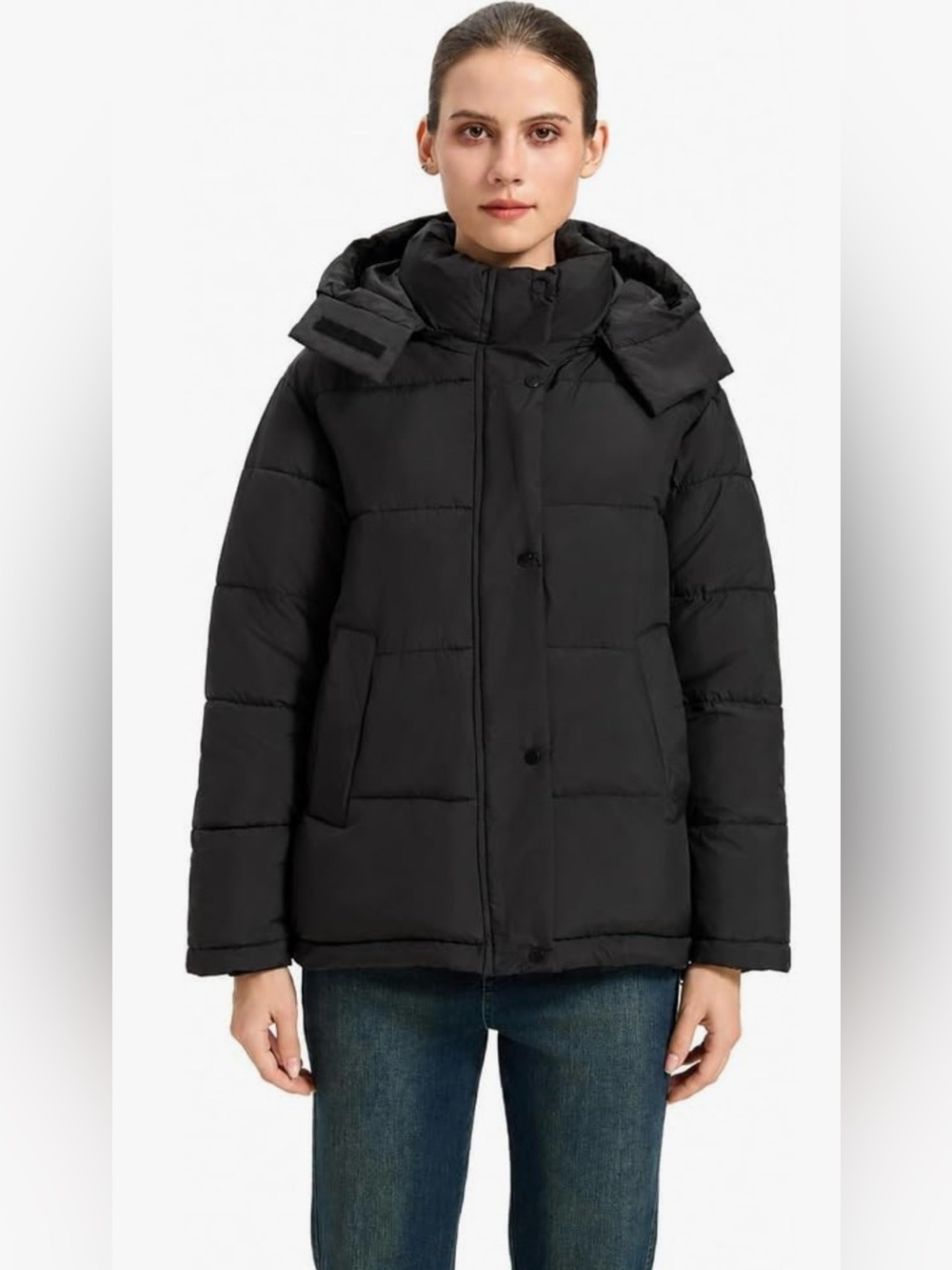 Classic Black Hooded Puffer Jacket